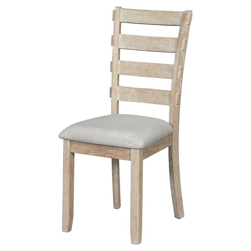 6 PCS Rubber Wood Dining Table Set for 6-Wood Grain Top, Solid Wood Veneer, and Cushioned Seats