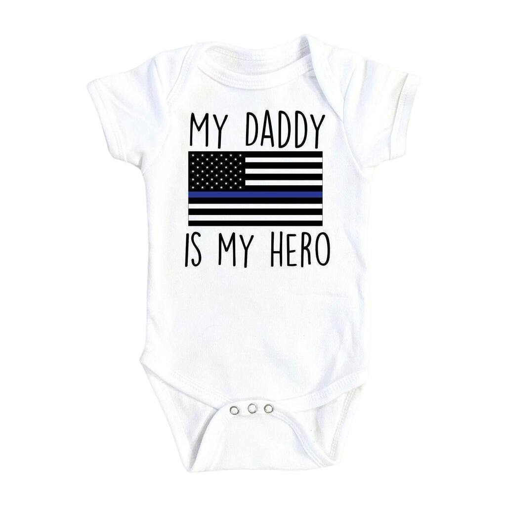 Police Blue Thin - Baby Boy Girl Clothes Infant Bodysuit Funny Cute Newborn