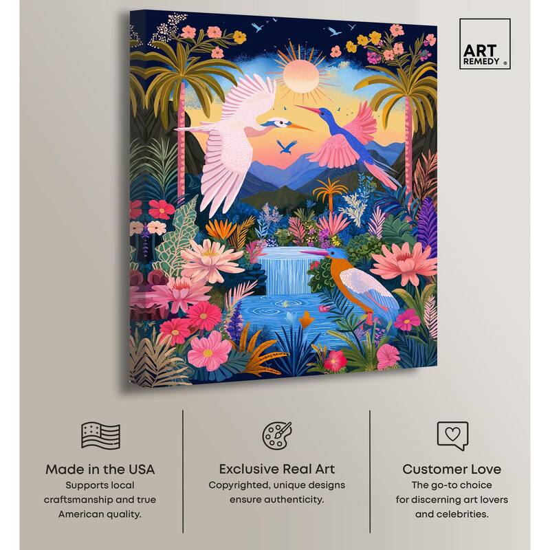 Waterfall Haven Canvas by Art Remedy, Gallery Wrapped