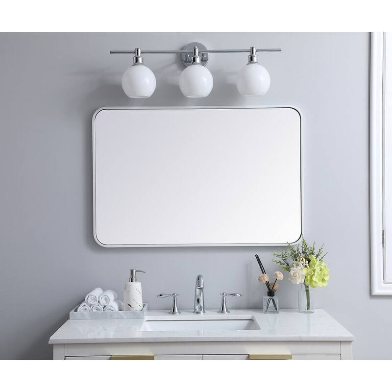 Elegant Lighting MR802436 Evermore 24" W x 36" H Rectangular Framed - Black