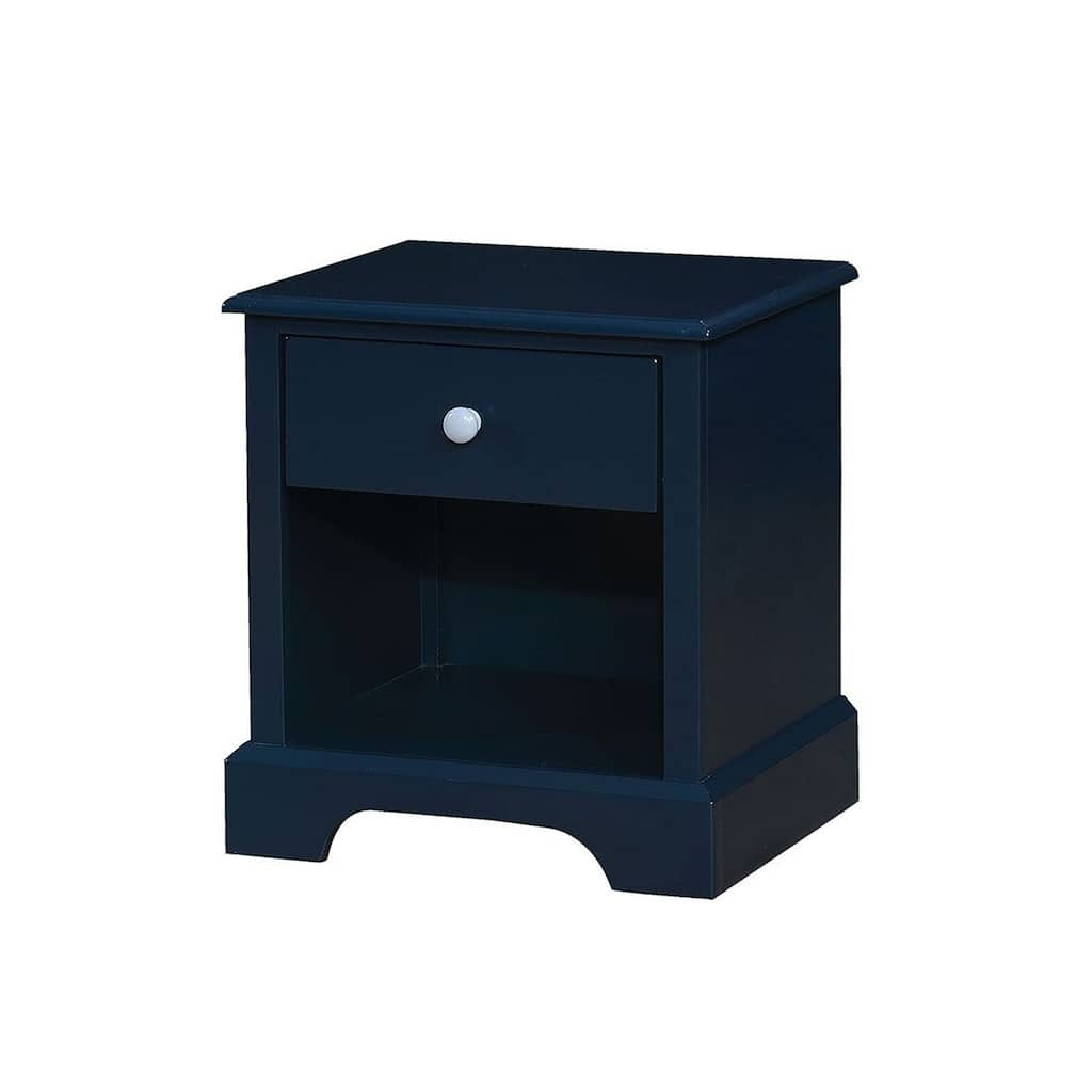 Wooden Nightstand with Bottom Shelf
