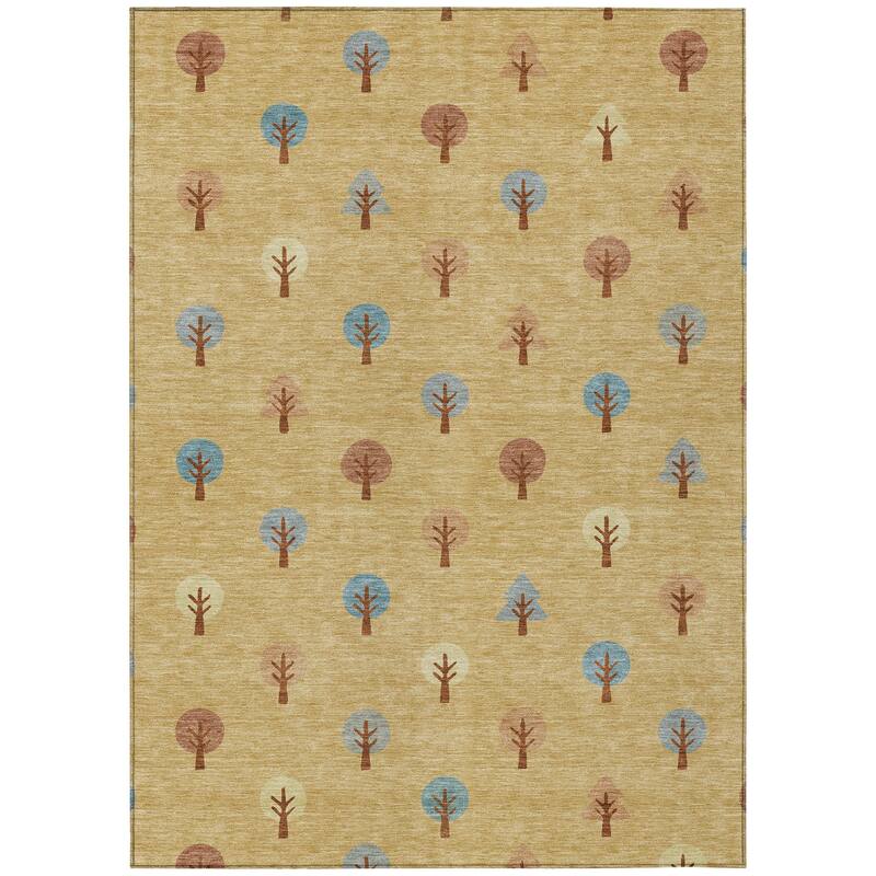 Machine Washable Indoor/ Outdoor Modern Mulvane Chantille Rug