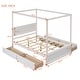 preview thumbnail 6 of 9, Full Size Canopy Bed Wooden Four Poster Bed with 4 Drawers