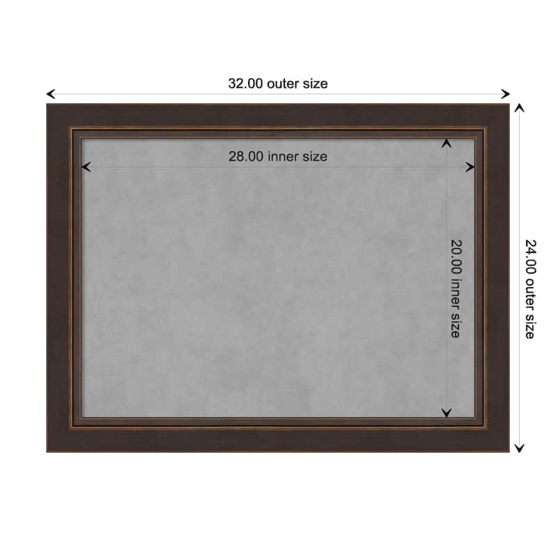 Amanti Art Lara Bronze Framed Magnetic Board - Board Size 28x20