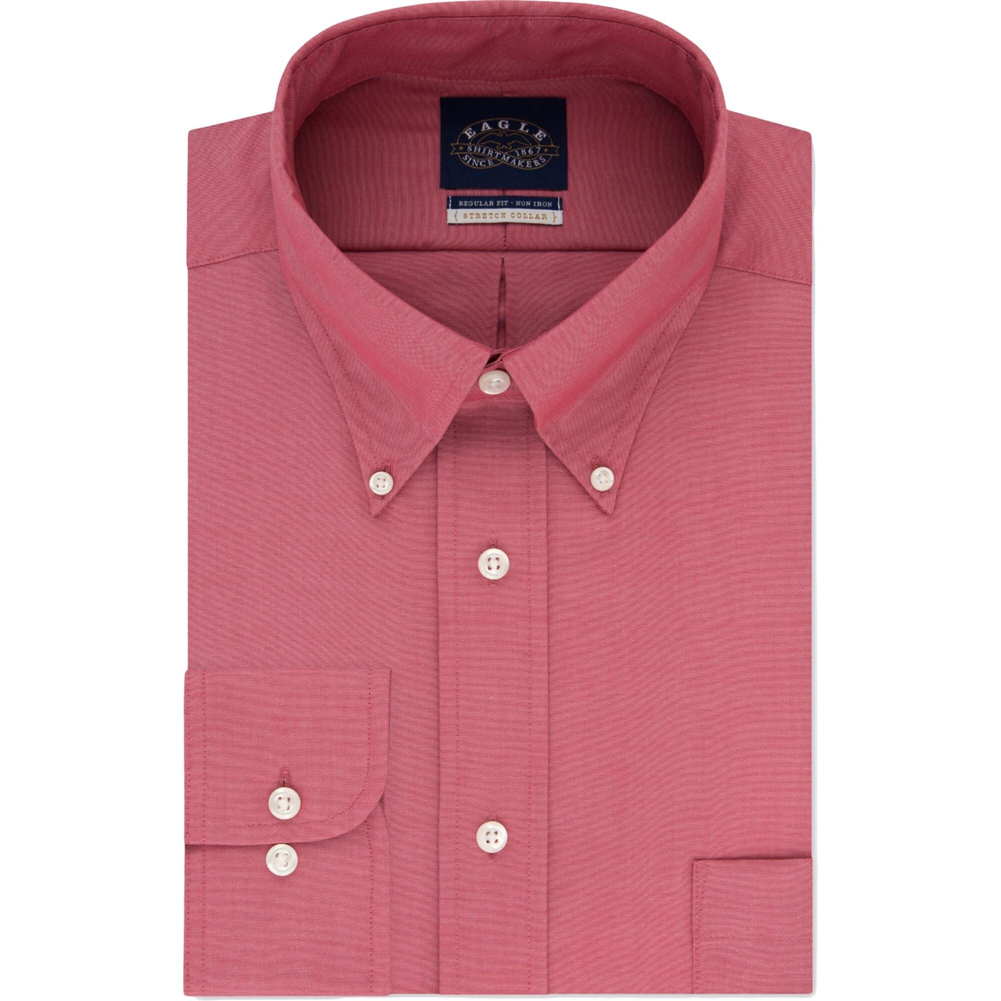 Shop Eagle Mens Dress Shirt Stretch Collar Regular Fit Red