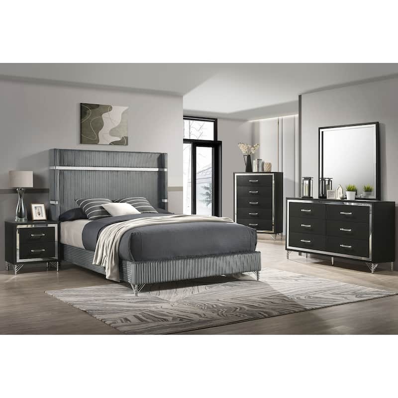 Malcolm Black 2-drawer Nightstand Bedside Table