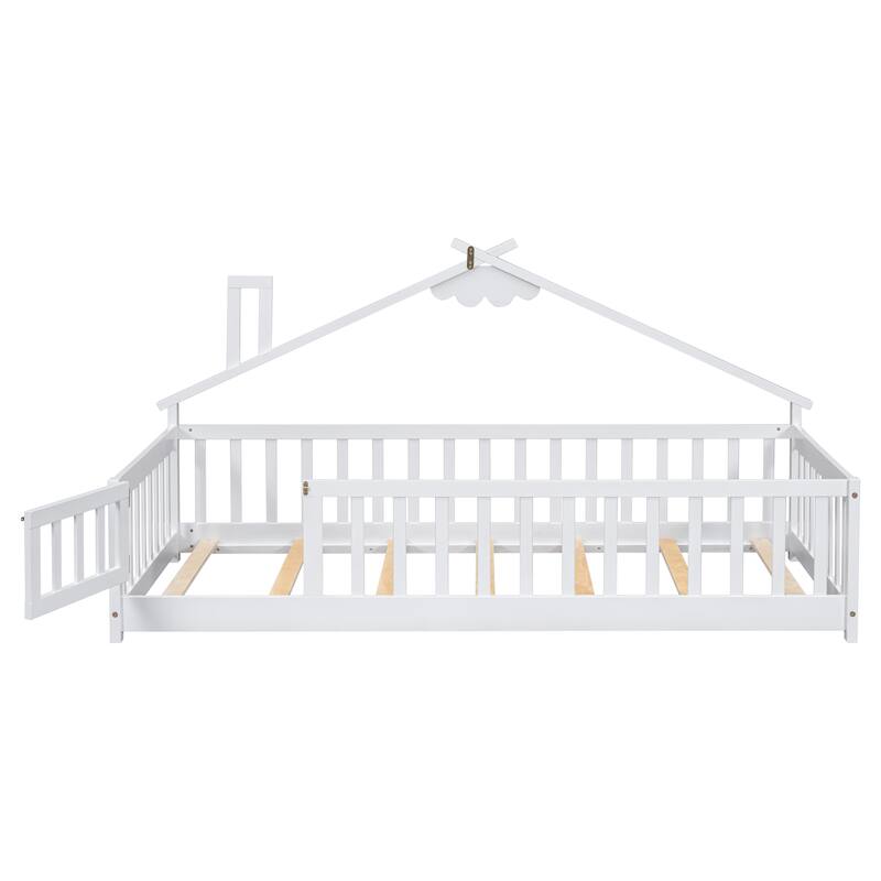 WM Twin House-Shaped Bedside Floor Bed