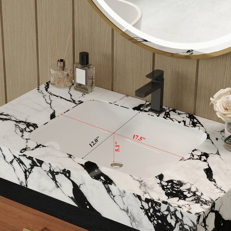 GDFStudio - Athens Modern 29.9" Freestanding Bathroom Vanity with Sintered Stone Top, Ceramic Vessel Sink & Stainless Steel Legs