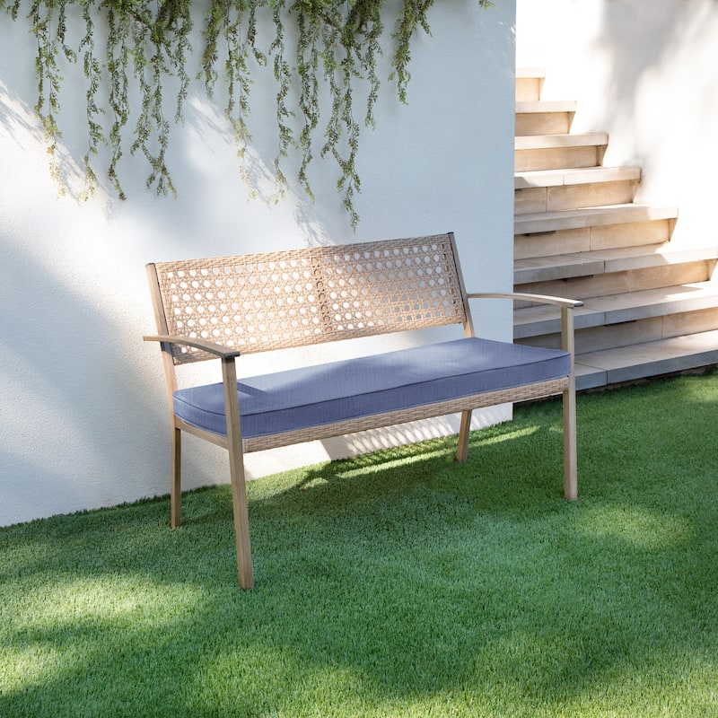 Sorra Home Indoor/Outdoor Solid Corded Bench Cushion - 57 x 24 x 2 Bench Cushion Corded - Pool