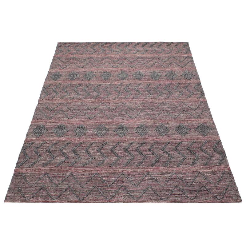 ECARPETGALLERY Braid weave Sienna Grey Wool Rug - 6'1 x 9'1