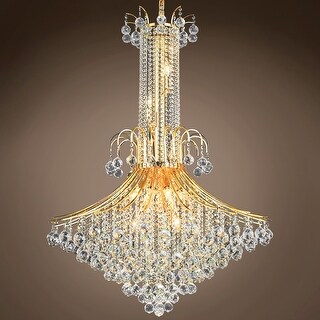 Contour 16 Light 35" Gold Chandelier With Clear European Crystals - 48. ...