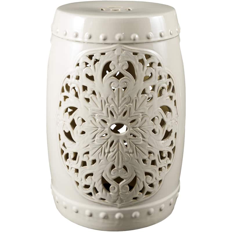 Livabliss Nusrat Modern Garden Stool - White