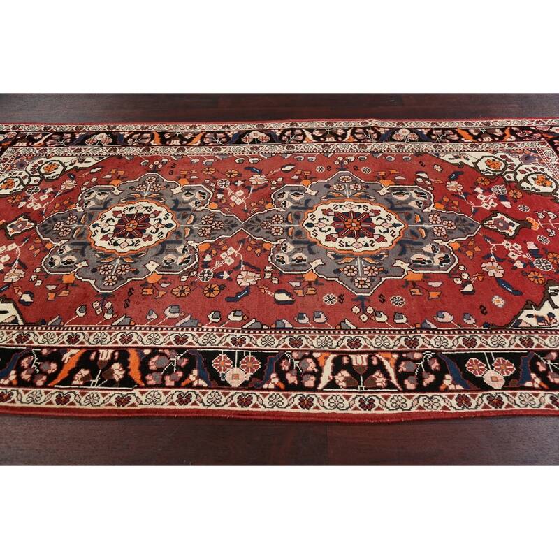 Vegetable Dye Bakhtiari Persian Area Rug Handmade Wool Carpet - 5'2" x 9'11"