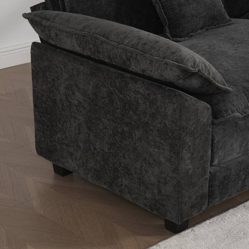 Modern Sectional Couch, for Living Room Bedroom and Apartment, Comfy Double Layer Upholstered Seat Cushion