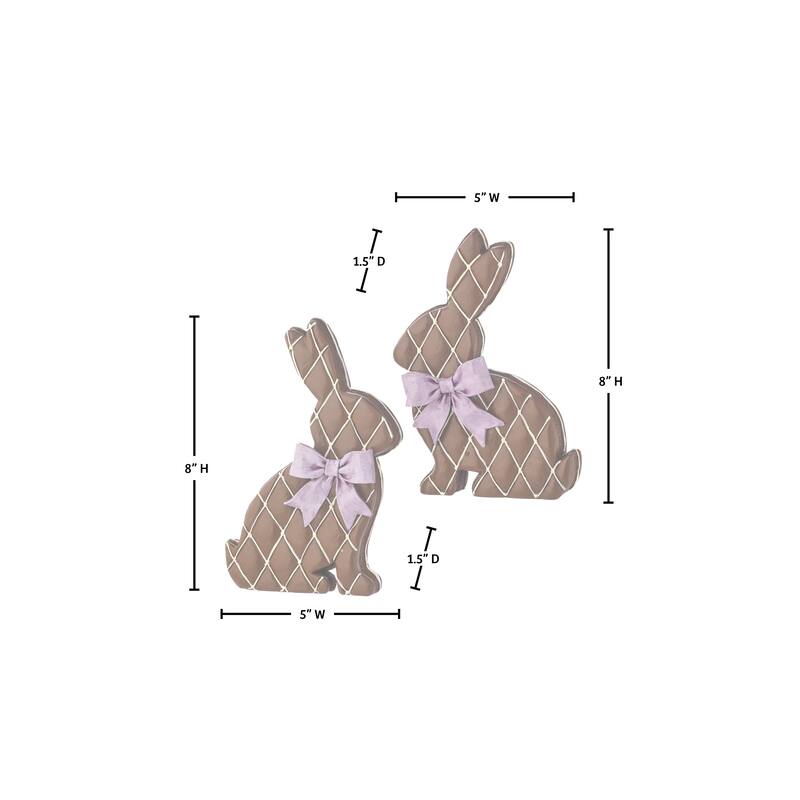8" Resin Chocolate Bunny Wafer Set of 2