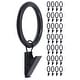 preview thumbnail 6 of 24, Meriville Drapery Curtain Rings with Clip - 1.5-Inch Inner Diameter with insert Black - Set of 28