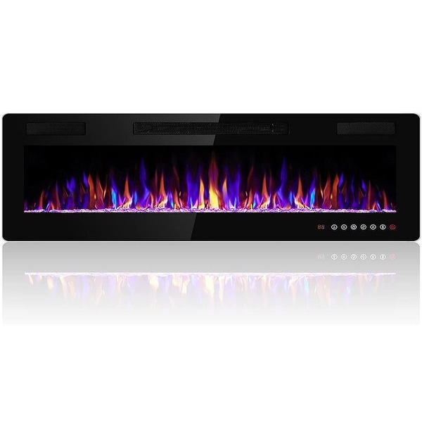 Bossin 36 to 60 inch Electric Fireplace Ultra-Thin and Silence Linear Fireplace Wall Mounted Fireplace with Remote Control