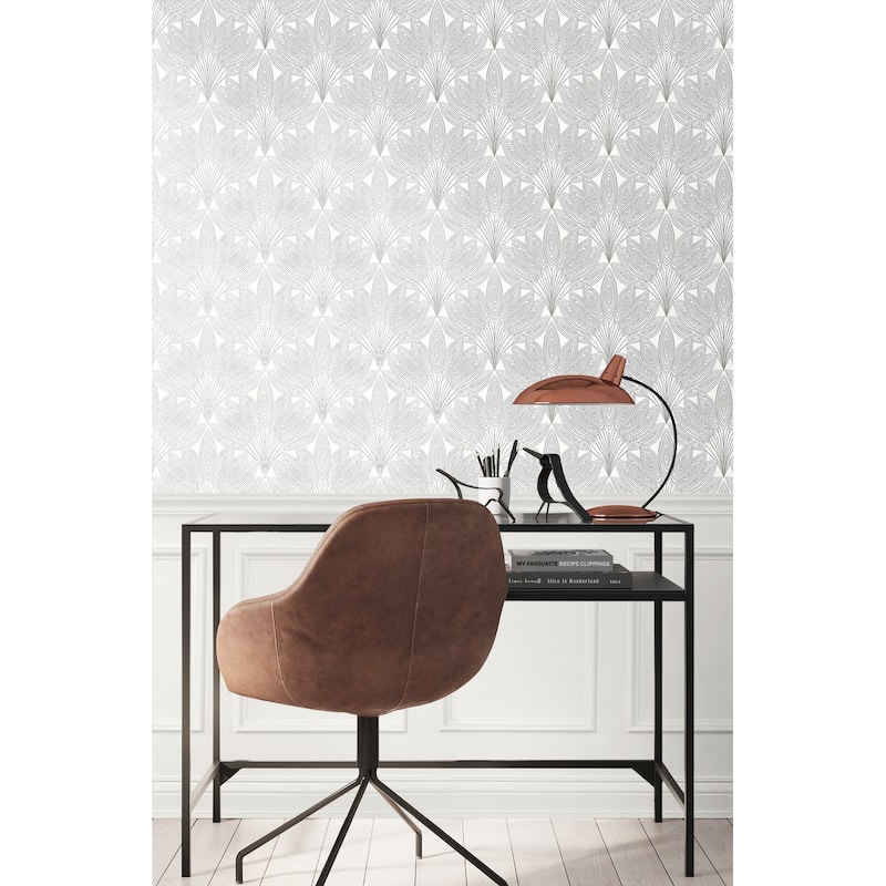 NextWall Peacock Leaves Peel and Stick Wallpaper