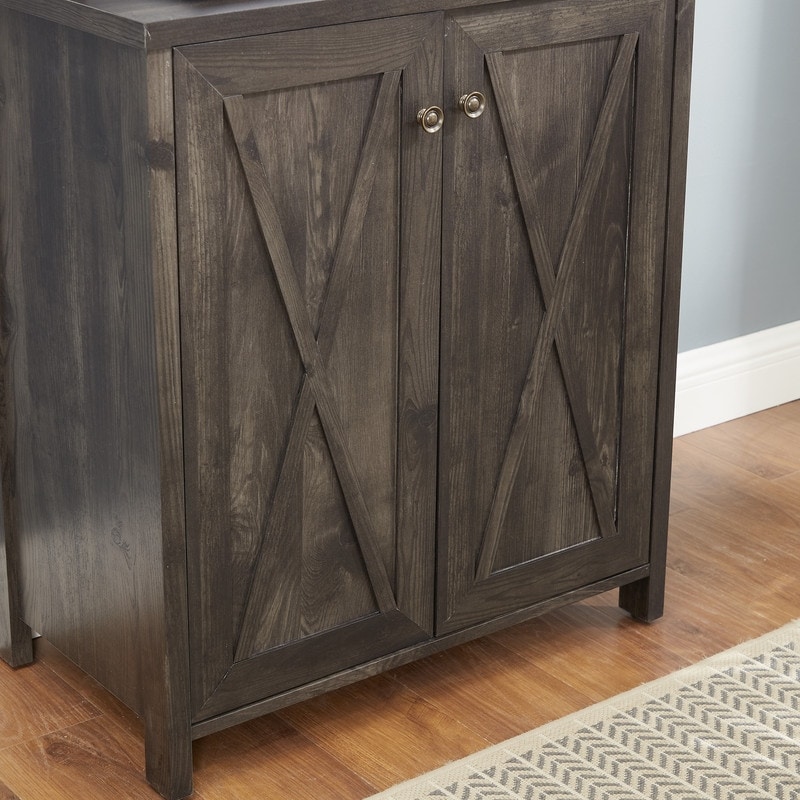 Farmhouse Style Wood Tall Bar Cabinet with Wine Fridge Kitchen Cabinet Storage Pantry Bed Bath Beyond 40119402