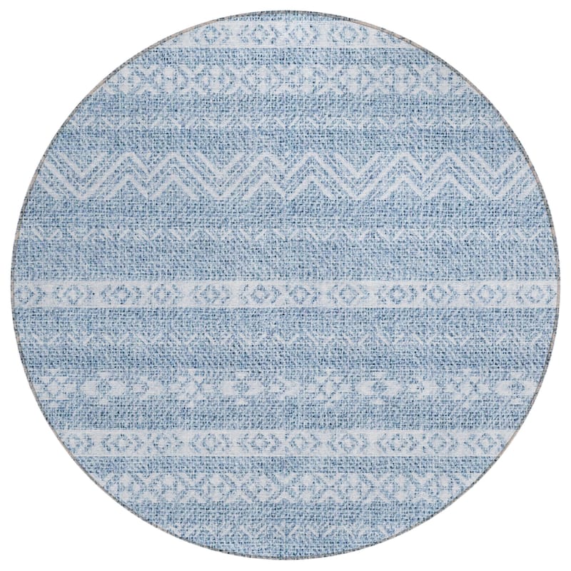 Machine Washable Indoor/ Outdoor Chantille Boho Stripes Rug