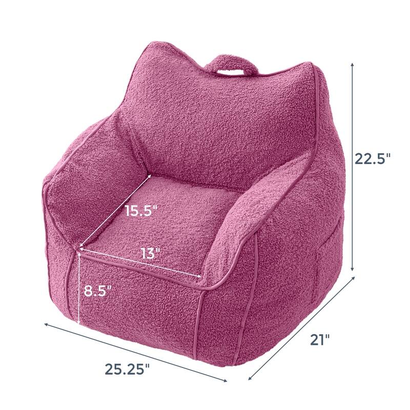 Kids Bean Bag Chair,Sherpa Bean Bag Sofa Couch with Decorative Edges