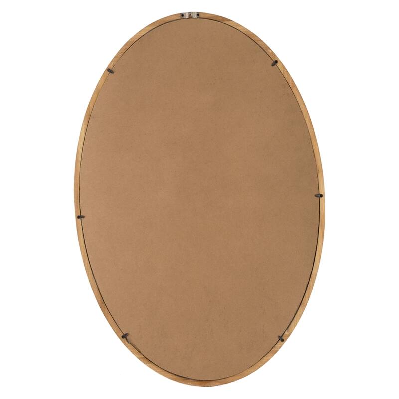 Rustic Style Wooden Oval Wall Mirror - 35.5"