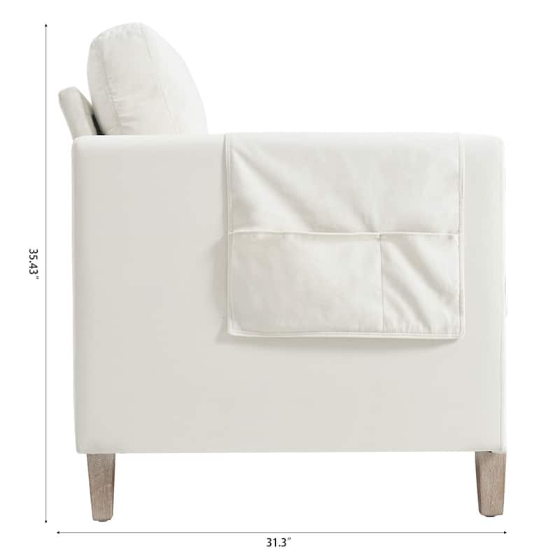 Comfortable Solid Wood Three-Seater Sofa with Soft Cushions