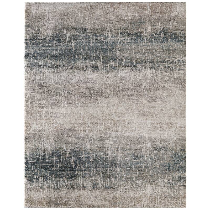 Maddon R39R5 Abstract Modern Area Rug - 7'10" x 10' - Ivory/Blue/Green