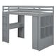 preview thumbnail 8 of 34, Full Size Loft Bed with Large Shelves, Writing Desk, and LED Light in Grey for Stylish and Functional Spaces