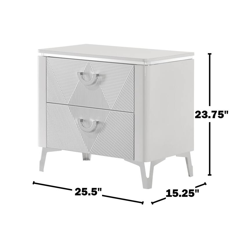 2-drawer Nightstand with Dual USB Port