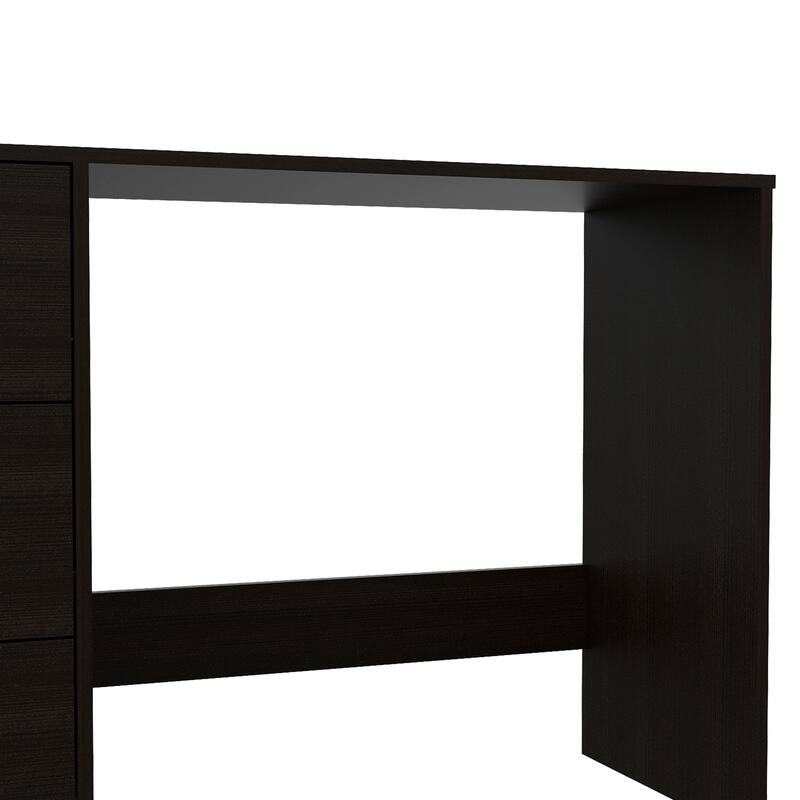 FM Furniture Berlin 3-Drawer Desk with Metal Handles