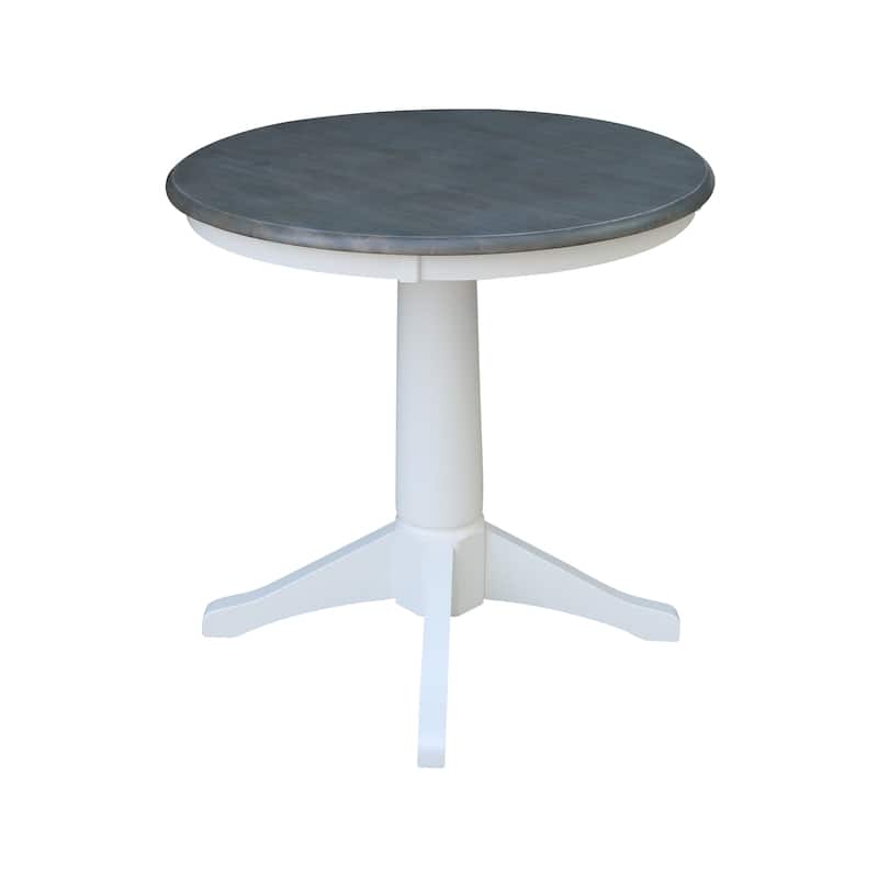 30" Round Top Pedestal Table - White/Heather Gray - N/A