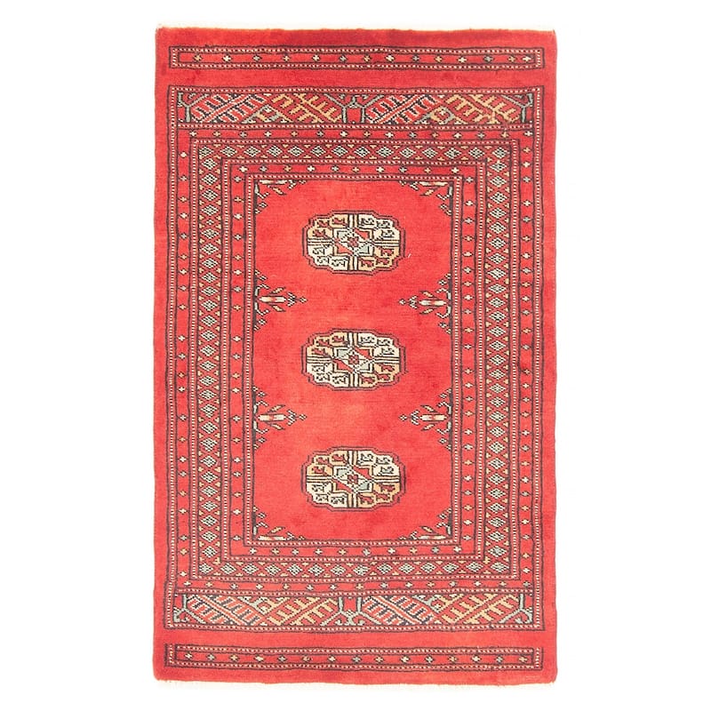 ECARPETGALLERY Hand-knotted Finest Peshawar Bokhara Red Wool Rug - 2'0 x 3'4 - Dark Red - 2'0 x 3'4