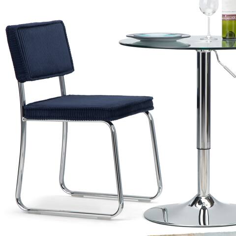 WYNDENHALL Barron Modern Dining Chair in Navy Blue Corduroy - 16.9"w x 19.7"d x 31.1"h