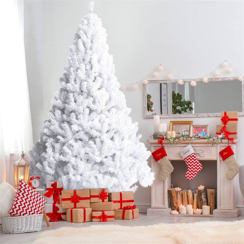 Clihome 5-8 ft White Artificial PVC Christmas Tree