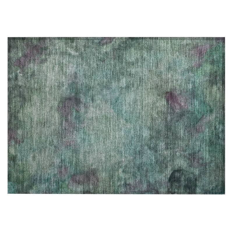 Machine Washable Indoor/ Outdoor Abstract Contemporary Chantille Rug