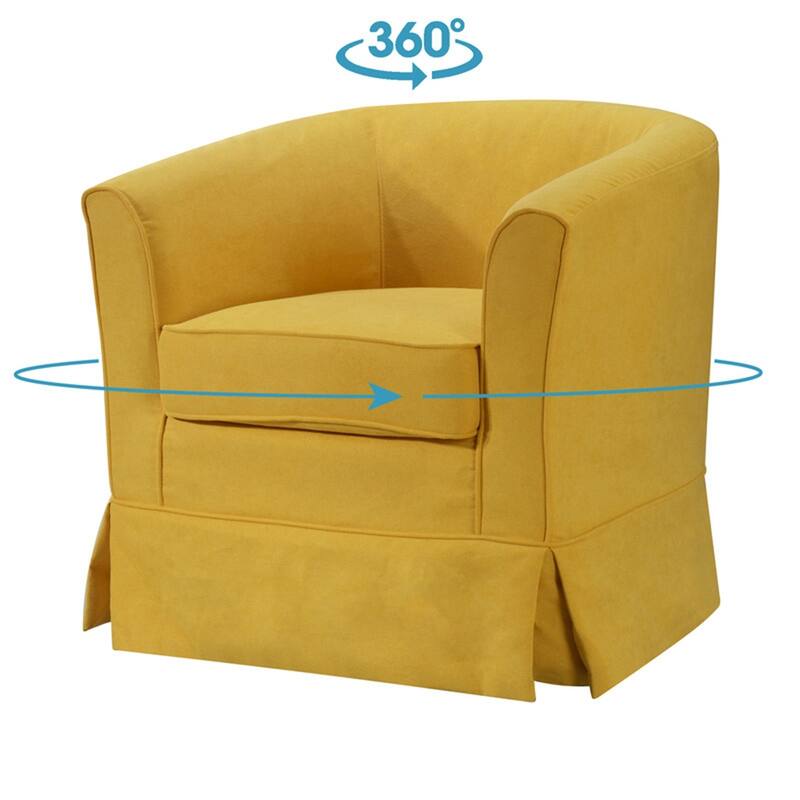 Woven Fabric Swivel Barrel Chair