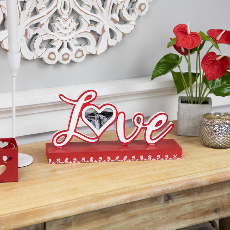Love Valentine's Day Photo Frame Tabletop Decoration - 12"