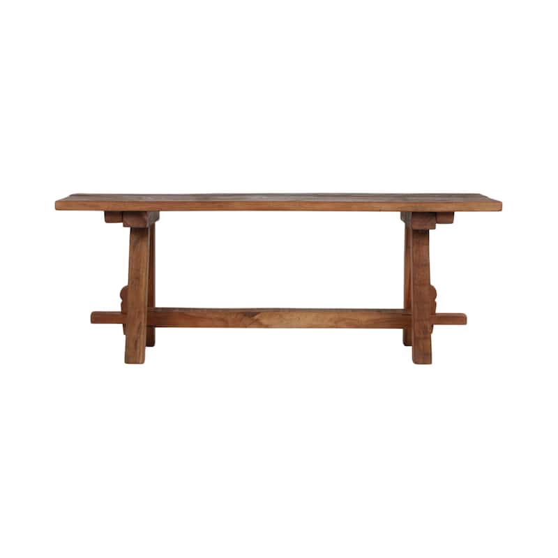 Solid Wood Bench with Natural Finish Accent Seating - 48" Brown