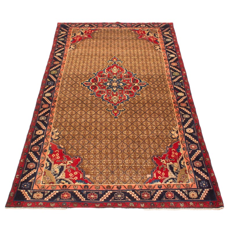 ECARPETGALLERY Hand-knotted Andelz Brown Wool Rug - 5'0 x 9'9