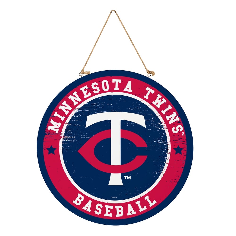 Minnesota Twins Wooden Door Decor Wall Sign - Multi-Color