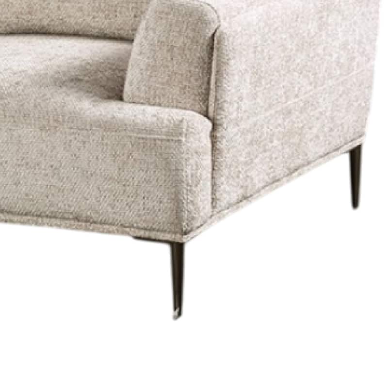 Batty Accent Chair, Light Brown Chenille, Attached Adjustable Back