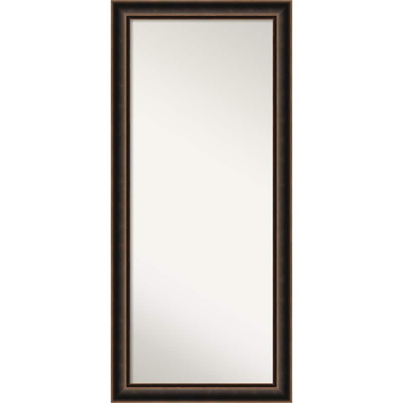 Villa Oil Rubbed Bronze Non-Beveled Wood Framed Full-Length Floor Leaner Mirror - Villa Oil Rubbed Bronze - Glass Size 24x60