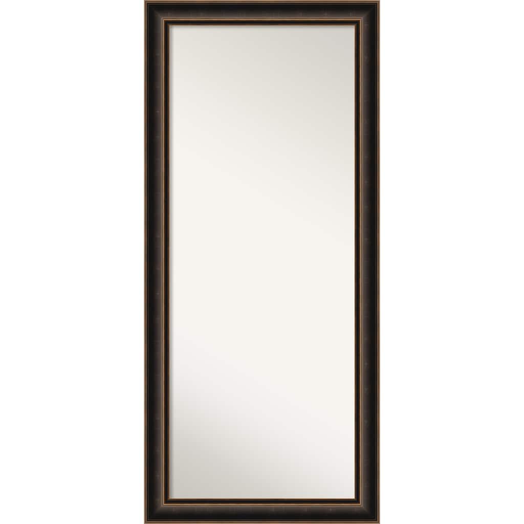 Villa Oil Rubbed Bronze Non-Beveled Wood Framed Full-Length Floor Leaner Mirror - Villa Oil Rubbed Bronze - Glass Size 24x60