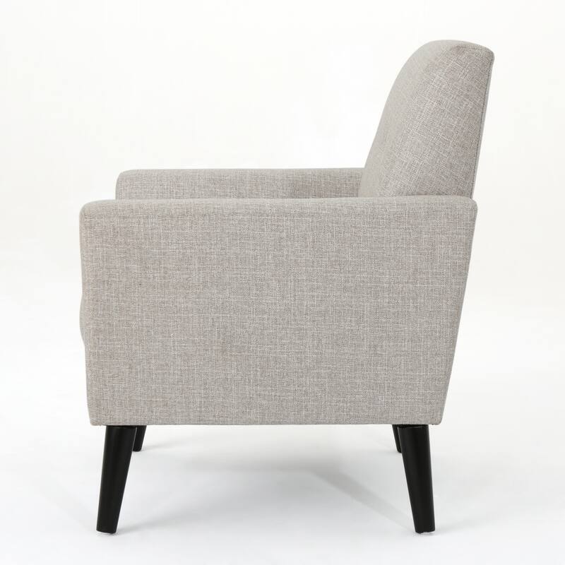 Beige Modern 31.1" Upholstered Button Tufted Club Chair with Sturdy Rubber Wood Legs