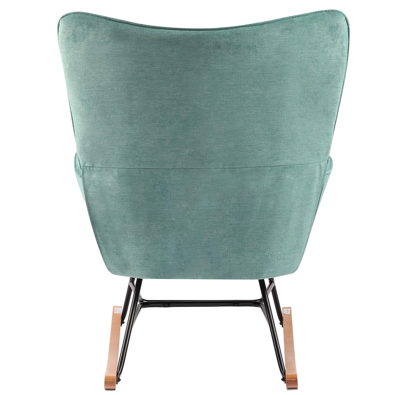 Velvet Rocking Chair Upholstered Recliner Comfy Accent Chair