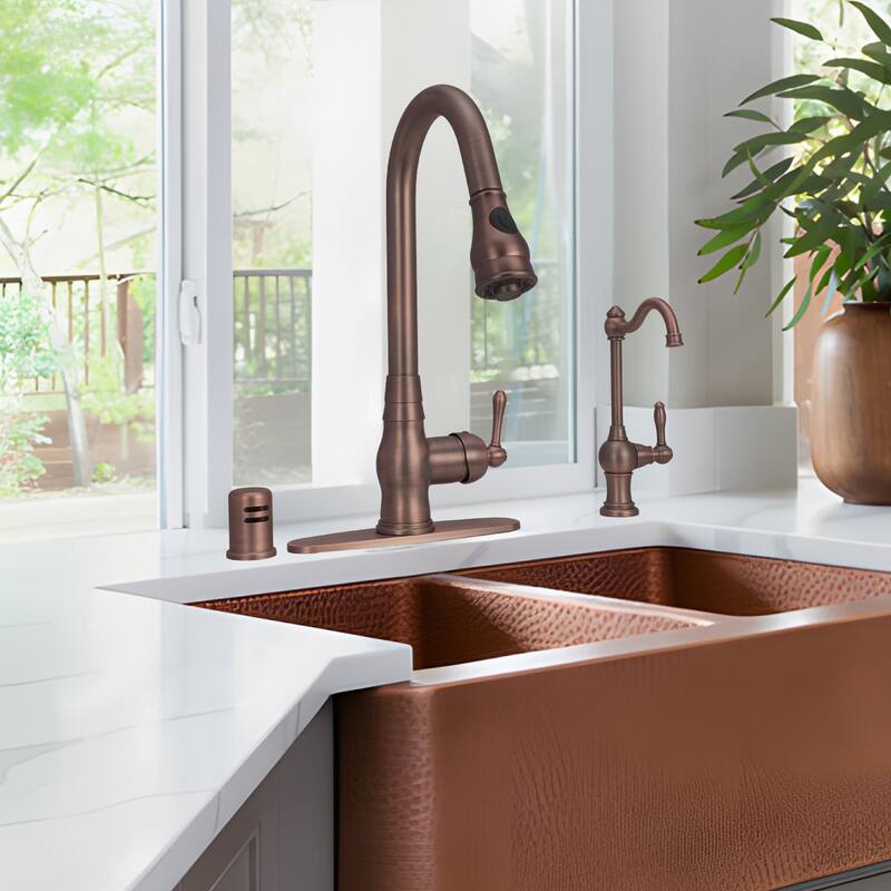 Pull Down Kitchen Faucet with Deck Plate