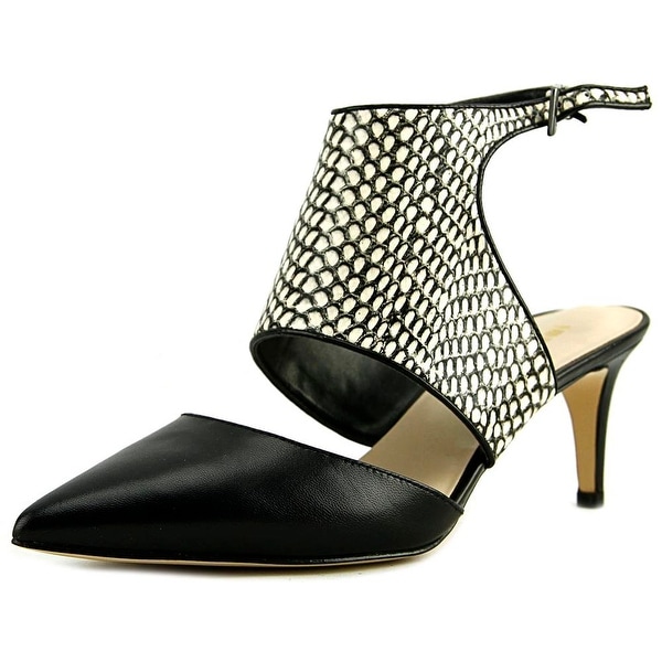 Nine West Salinda Women Pointed Toe Leather Black Slingback Heel