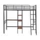 preview thumbnail 24 of 26, Modern Twin Size Metal Loft Kids Bed with Built-in Desk,Ladder,Guardrail and Storage Shelves