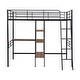 preview thumbnail 18 of 16, Twin Size Metal Loft Bed and Built-in Desk and Shelves,White